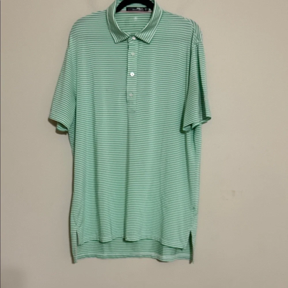 RLX Ralf Lauren Green Striped Men's Polo Shirt L golf perfect casual vacation
